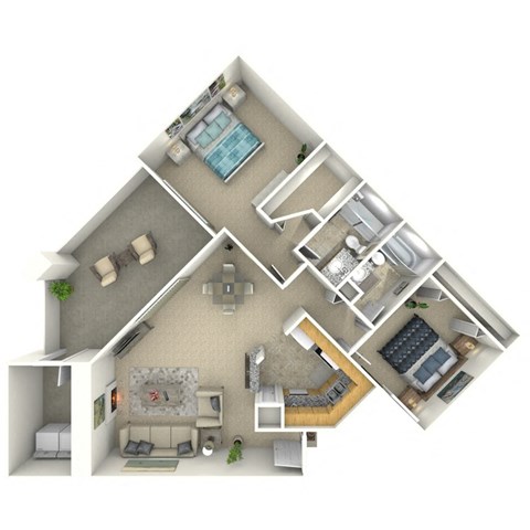 a floor plan of a house with a bedroom and a living room